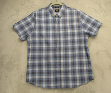 Lee Button Up Shirt Men's X-Large Multitone Blue Geometric Pattern Cotton Blend