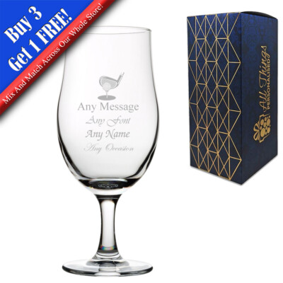 Personalisiertes graviertes gestieltes Pint Glas Golf Award Trophäe Sport Turnier 