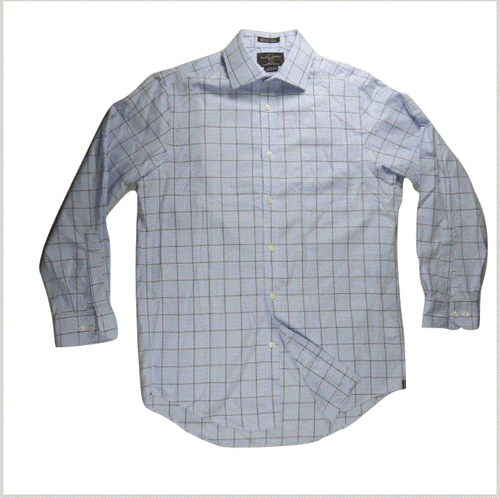 Camisa de vestir para hombres marrón negro 15.5 algodón egipcio 80s 2 capas sin hierro Ajuste clásico - Imagen 2 de 7