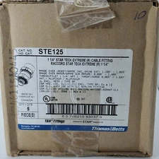 Thomas & Betts STE125 1-1/4 inch size, BOX OF 5 STAR TECK EXTREME CABLE FITTING
