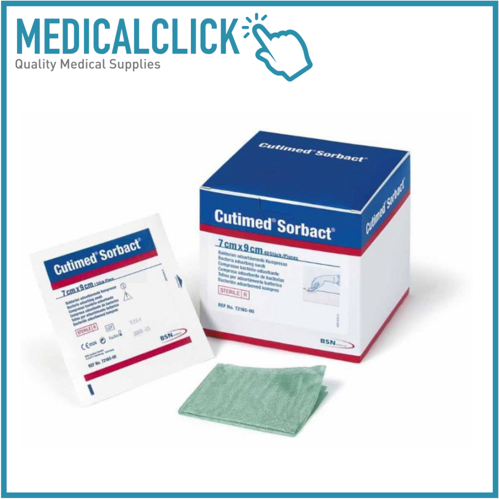 Garza assorbente antibatterica 7 x 9 cm Cutimed Sorbact medicazione 5 pezzi