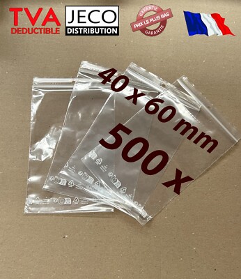 Lot De 500 Sachets Zip 40x60 Cm - Plastique Alimentaire 50µ - Transparent - Jeco