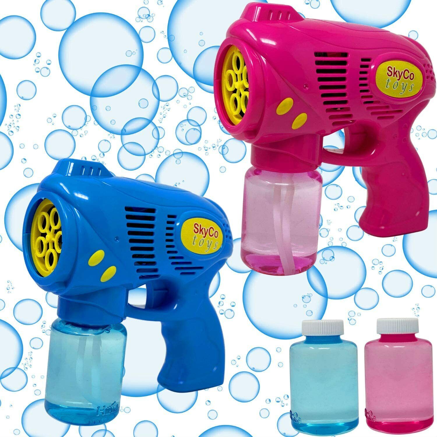 SkyCo Bubble Gun – 2pcs Bubble Guns for Kids – Pink and Blue Bubble Guns