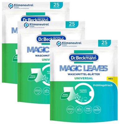 Dr. Beckmann Laundry Sheets 3x Magic Leaves 25WL Universal from 20°C