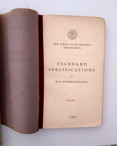 Rare Vintage Original 1935 New Jersey Highway Dept. STANDARD SPECIFICATIONS BOOK - Picture 2 of 3