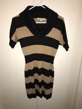 Loft Outlet Black and Tan cowl neck long sleeve dresssize XXS Petite