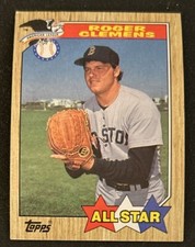 1987 Topps Roger Clemens All-Star Baseball Card #614 Red Sox Pitcher VG O/C