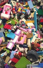 LOTE DE 1 LIBRA DE PIEZAS LEGO FRIENDS LADRILLOS MIXTOS A GRANEL + MINIFIGURA AMIGA CHICA GRATIS