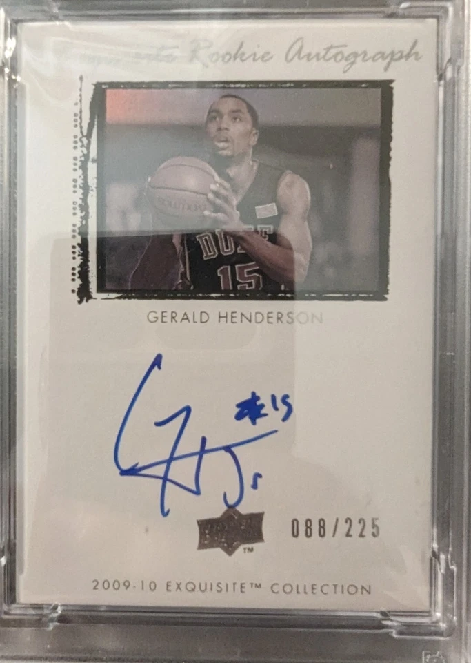 2009 UD Exquisite Collection Gerald Henderson RC Auto PSA 8 /225 77 On Card - Image 3 of 4
