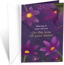 Greetings Sympathy Card Loss of Sister, Made in America, Eco-Friendly, Thick Car