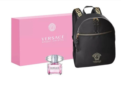 Versace Bright Crystal Full Size oz Women Perfume Backpack Bag Gift Set  2PC