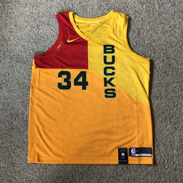 milwaukee bucks yellow jersey
