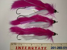 3 Each 1/0 fuschia And White Mega Dolly Llama king salmon coho salmon steelhead