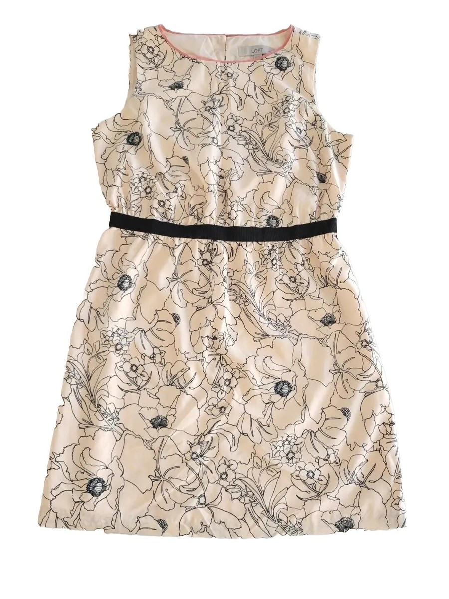 MP Floral Black & Cream Dress Wedding Guest Cruise Semi Formal Career  Office