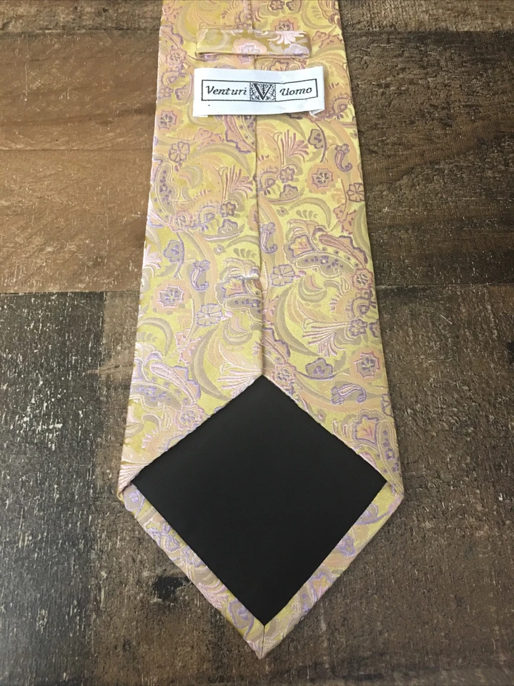 Corbata Venturi Uomo 100 % seda cachemira clásica ropa de hombre corbata de lujo hecha a mano Foto 3 de 4