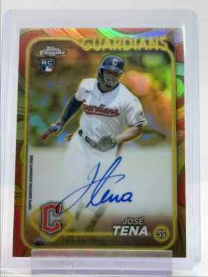 JOSE TENA 2024 TOPPS CHROME GILDED ROOKIE ORANGE GOLD RC AUTO #24/25