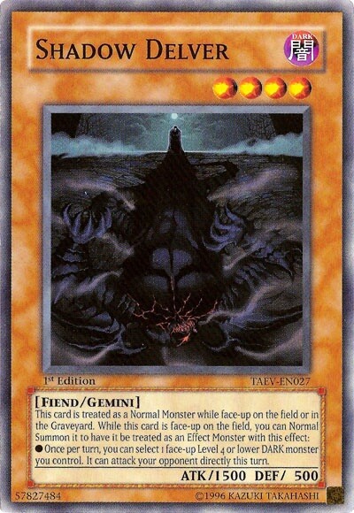 Yugioh Shadow Delver TAEV-EN027 Near mint Common