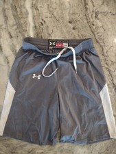 Under Armour Shorts Youth Medium Grey white color combo Basketball Drawstring