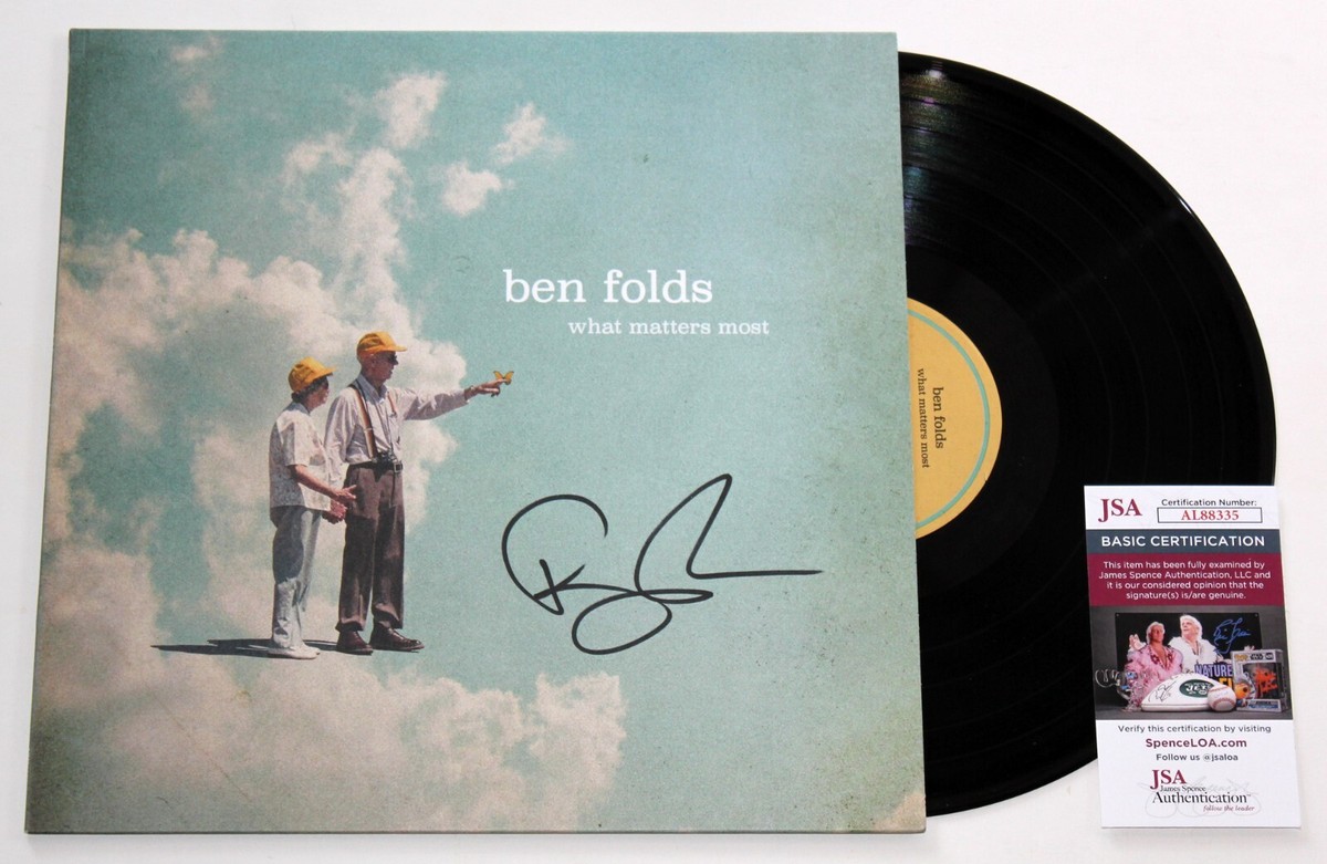 BEN FOLDS SIGNED WHAT MATTERS MOST VINYL RECORD ALBUM AUTOGRAPHED