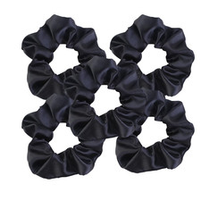 Satin Scrunchies for Women No Hair Damage, No Crease, Suitable for All Black