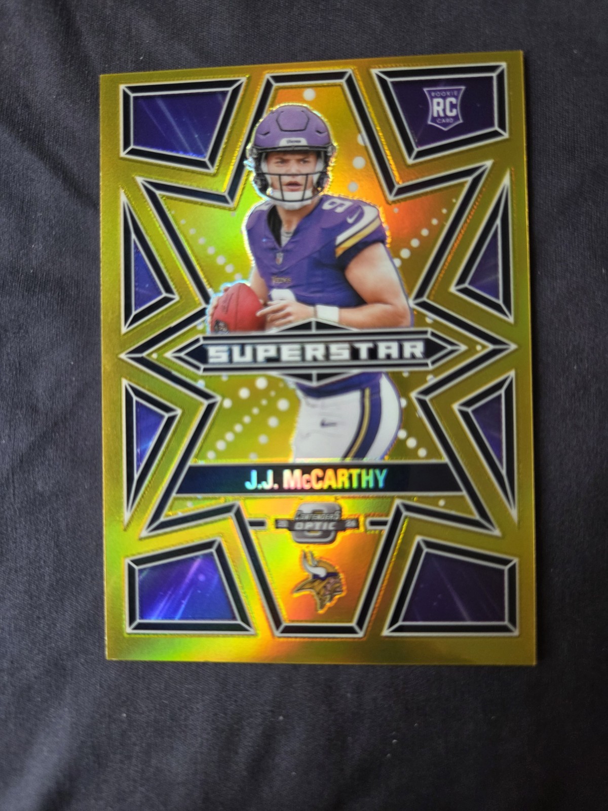 JJ McCarthy RC Rookie 2024 Contenders Optic Superstar GOLD PRIZM 3/10 CASE HIT