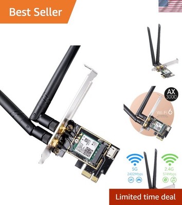 New 3000Mbps WiFi 6 PCIe Card & Bluetooth 5.2 Adapter - Enhance Your Network
