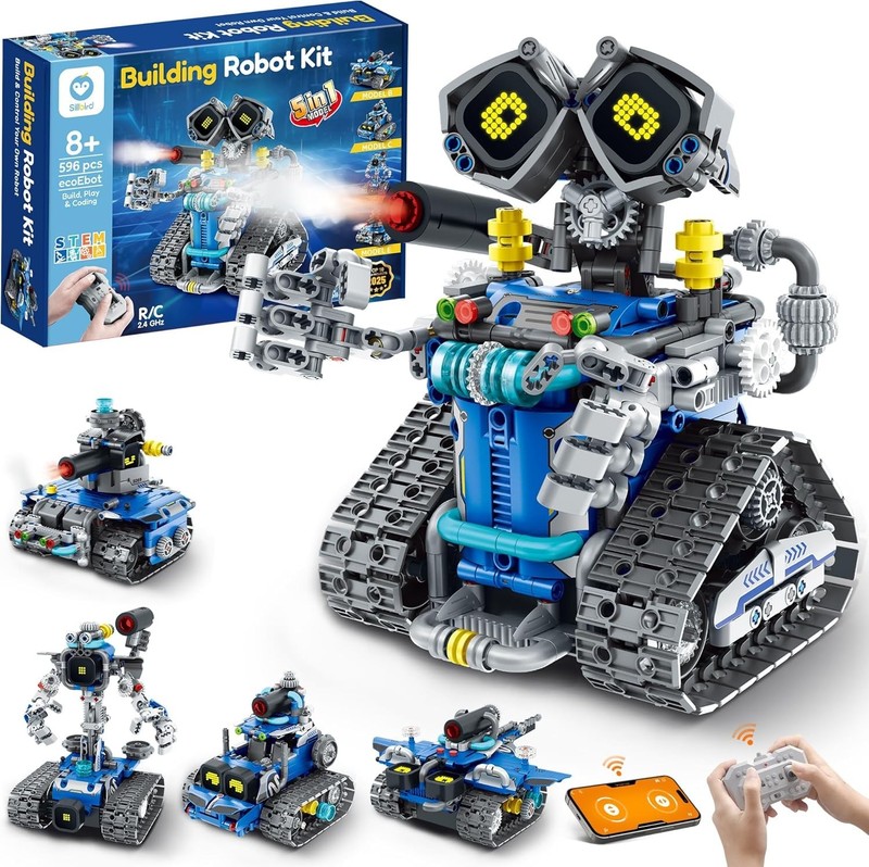 STEM Robot Building Kit with Remote Control Gifts for Boys Ages 8-14, Buildable