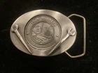 Vintage Commemorative Pewter Belt Buckle Iron Workers R & J Company 2.75” Nice
