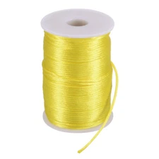 Satin Nylon Cord String 2.5mm 330 Feet for Macrame Chinese Knot Yellow