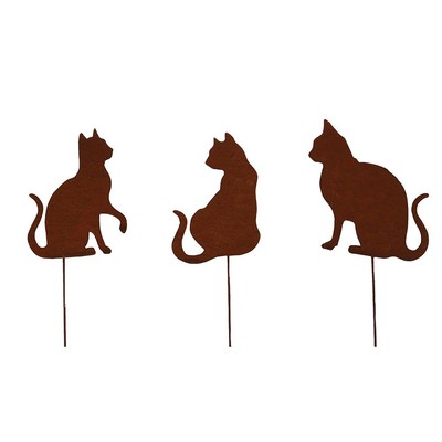 Schillernde rostige Katzenpfähle zur Verbesserung Ihrer Garten Blumentöpfe 3er oder 4er Set