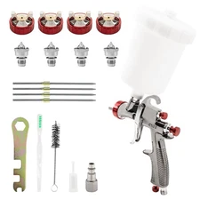 LVLP Air Paint Spray Gun, 1.3/1.5/1.7/2.0mm Nozzles for House Painting Cars