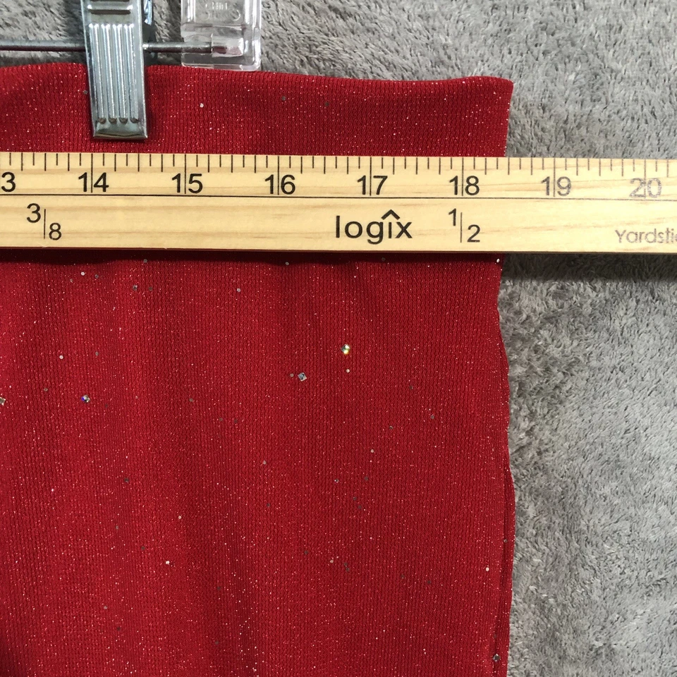 Madden NYC Womens Pants Extra Large Red Pull On Stretch Mettalic Holiday Knit - Image 3 of 4