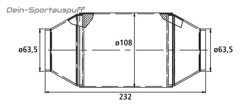 HJS Universal 200 Zeller Sportkat Ø 108mm 232mm Länge Anschluss Ø 63.5mm - Bild 2 von 2