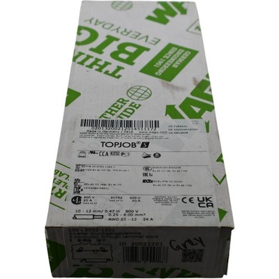 NEW Pack of 100 WAGO 2002-1201 TOPJOB S 2-Conductor Through Terminal Block