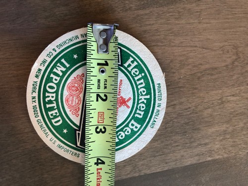 VINTAGE Heineken Beer Coasters Set of 2 In HOLLAND Two Sided BARWARE 4" - Picture 2 of 3