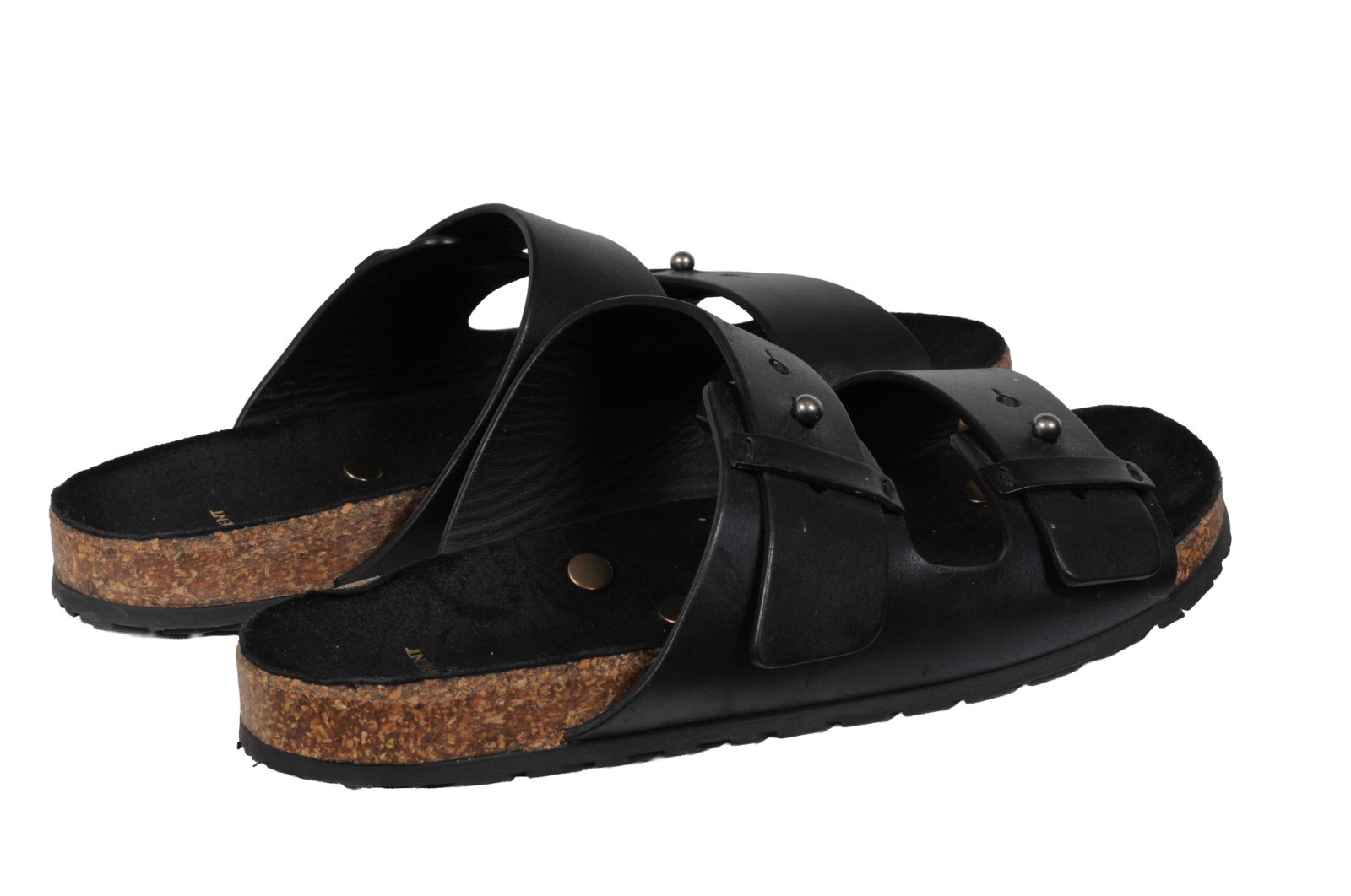 Sandali donna Saint Laurent Jimmy Cross taglia US 11 EU 41 neri in pelle con slide