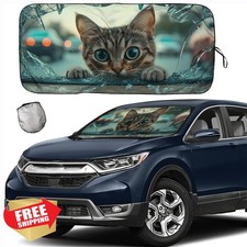 TDCQQGQQ Cat Design Windshield Sunshade 63"x34"