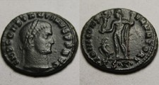 Rare Genuine Ancient Roman coin Constantine 313 AD Jupiter, Victory Eagle wreath