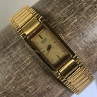 Vintage Seiko Women 1E20-5519 Rectangular Gold Tone Bracelet Watch 6 1/2"