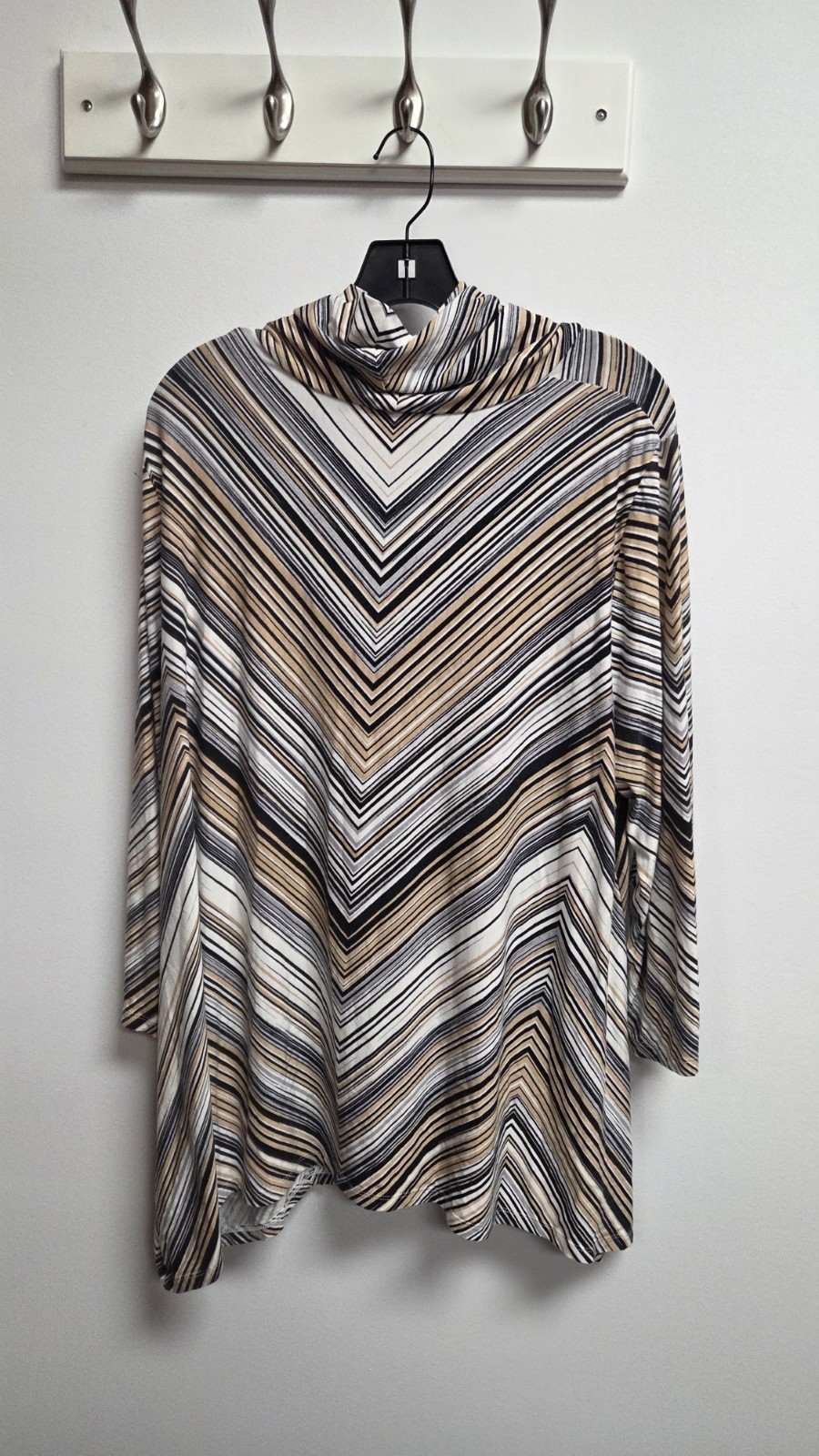 Ruby Rd. Cowl Neck Chevron Zigzag Stripe Print To… - image 4