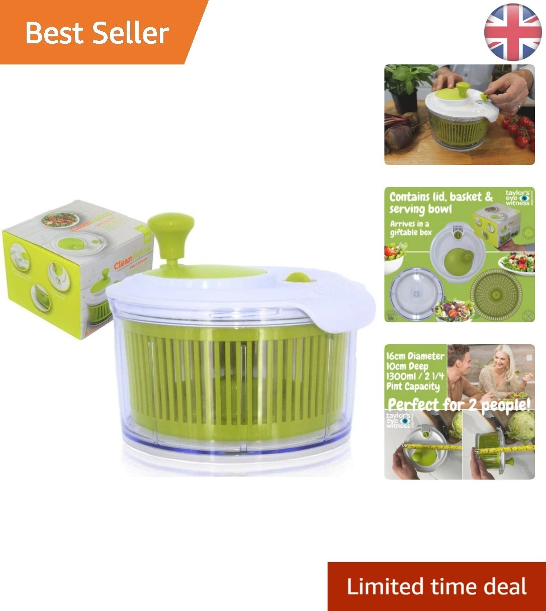 Stylish Salad Spinner with Integrated Dressing Pour & Multi-Purpose Use
Opens in a new window or tab