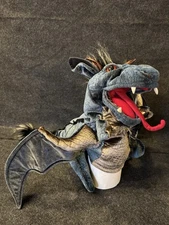 Folkmanis Sky Dragon Hand Puppet Teal Blue 24” Full Body Plush Toy Storytime Fun