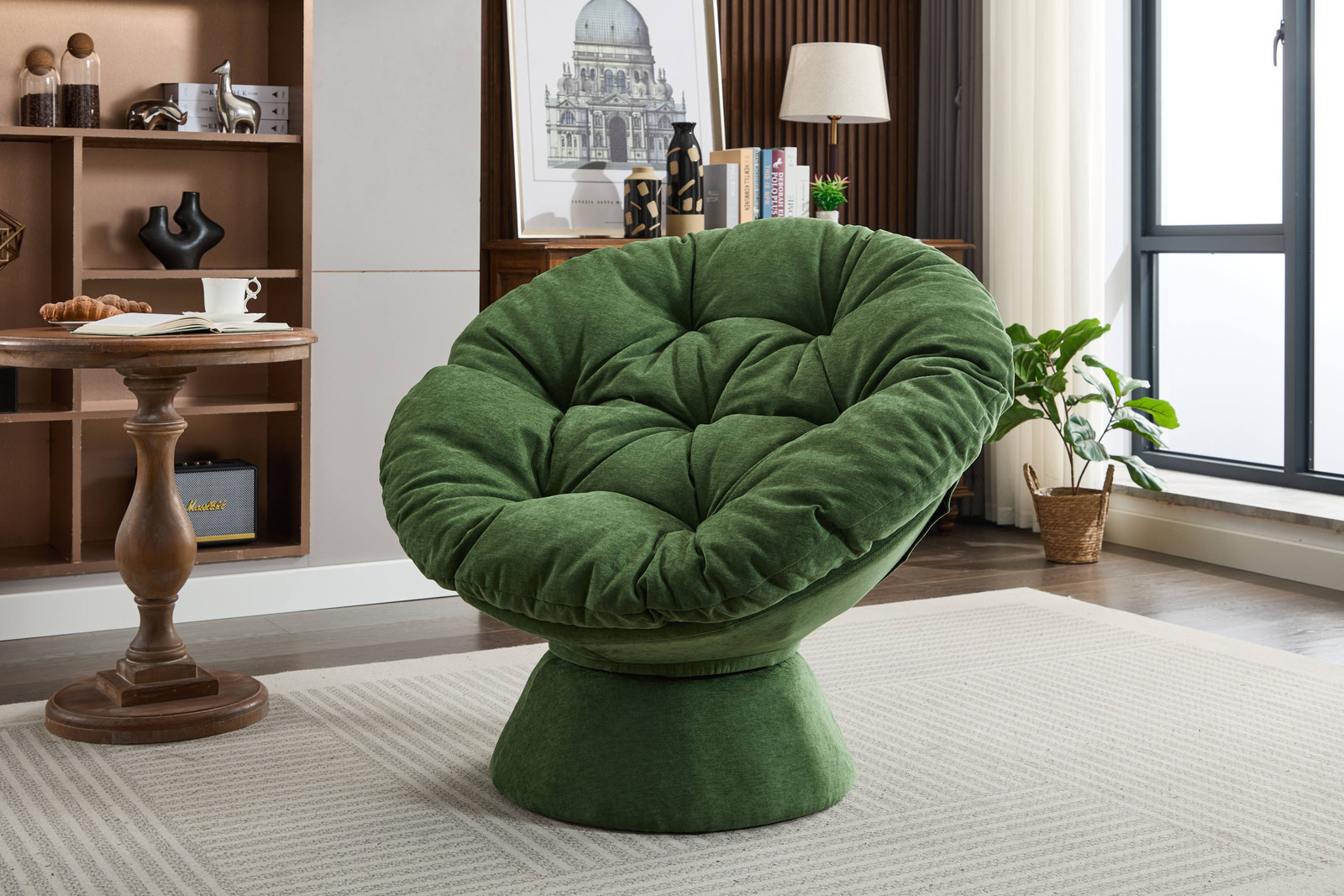 Oversized Swivel Papasan Barrel Chair for Cozy Comfort