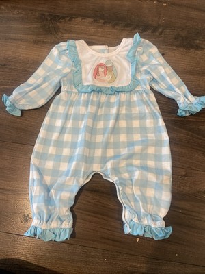 Boutique Embroidery Bubble Romper 3 Months