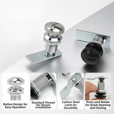 Zinc Alloy Button Lock for Electrical Cabinet Door with 90 Degree Rotation
