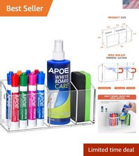 Magnetic Dry Erase Marker Holder, Acrylic Magnet Pen Holder for Whiteboard, R...