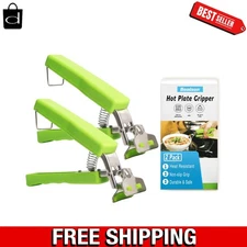 2-Pack Hot Plate Gripper Clips for Safe & Easy Handling of Hot Dishes