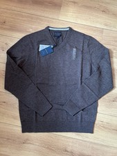 Image of Howick the Arlington Crew Neck Jumper Lambswool, Brown Size Large NWT