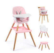 7 in 1 Wooden Baby High Chair for Toddler,Feeding Chair with Removable Tray