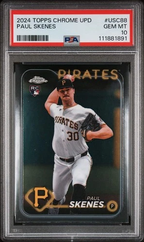 Graded 2024 Topps Chrome Update Paul Skenes #USC88 Rookie RC Card PSA 10 Mint